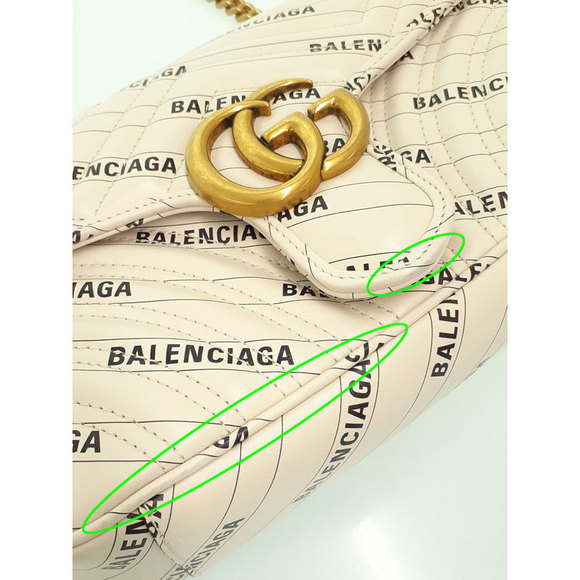 Gucci & Balenciaga GG Marmont The Hacker Project Small Bag Chain Ivory - Picture 6 of 7